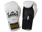 Top King White Double Tone Boxing Gloves 