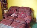 burgundy/claret reclining 2 seater sofa burgundy/ claret....